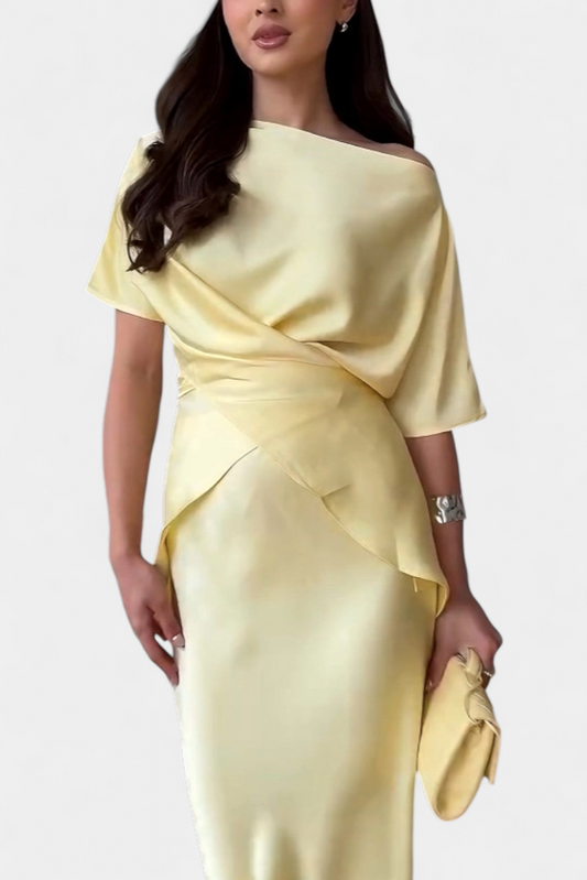 Veleda | Conjunto de Top con Tiras Cruzadas y Falda Fluida