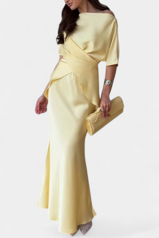 Veleda | Conjunto de Top con Tiras Cruzadas y Falda Fluida